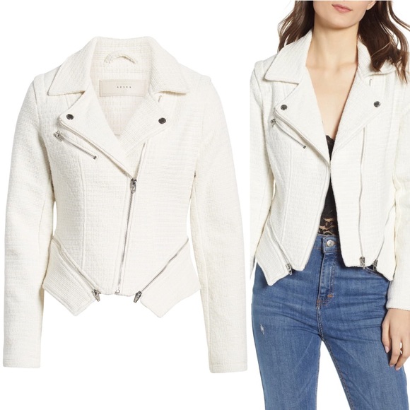 BlankNYC White Tweed Moto Biker Jacket - Picture 4 of 8